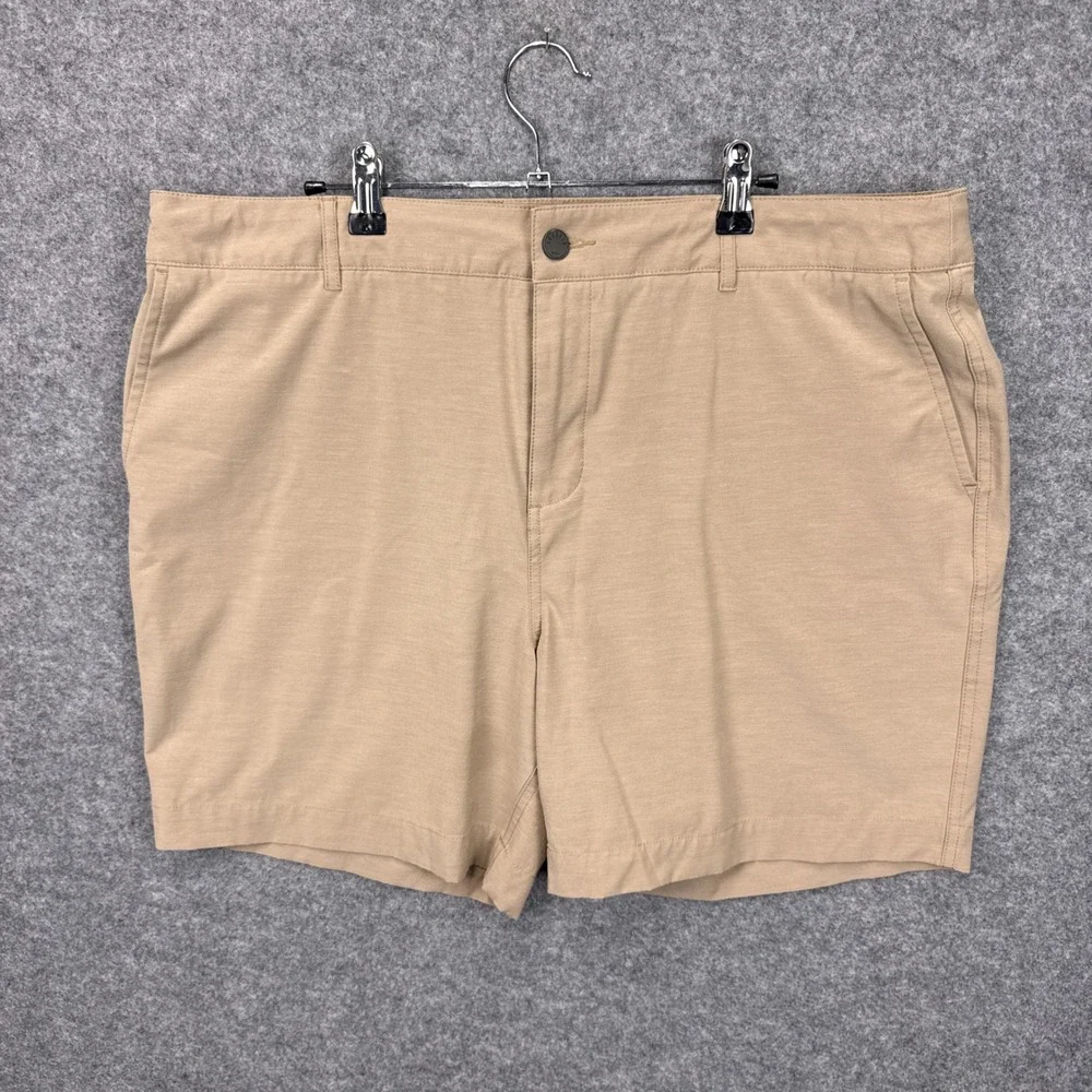 Faherty All Day Shorts Mens Khaki Tan Hybrid Boardshorts Stretch Quick Dry‎ 38